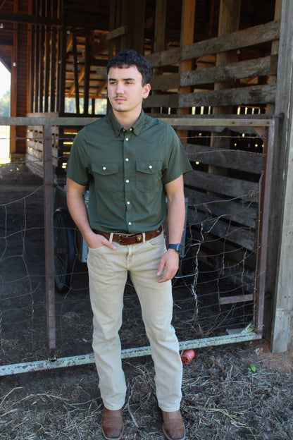 Performance Western Shirt - Mallard  Green