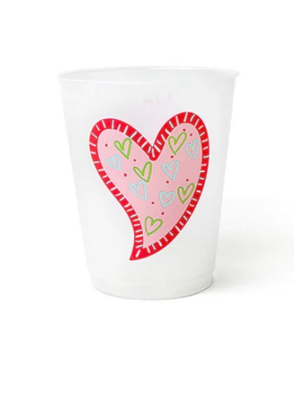 Heart Frosted Cups Set of 10
