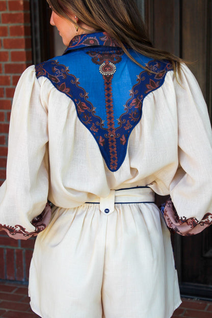 Vintage Paisley Long Sleeve Top