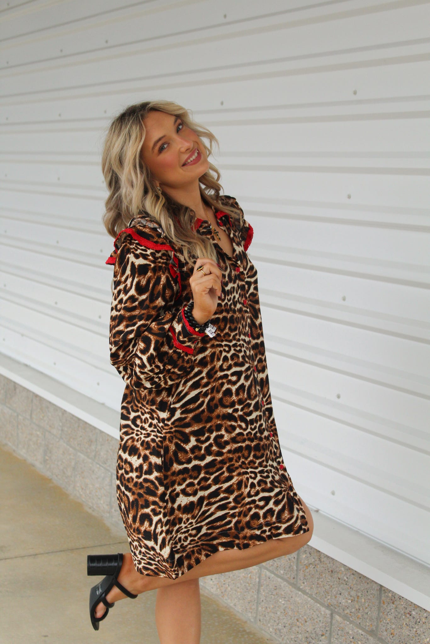 Back for More Red Animal Print Dress