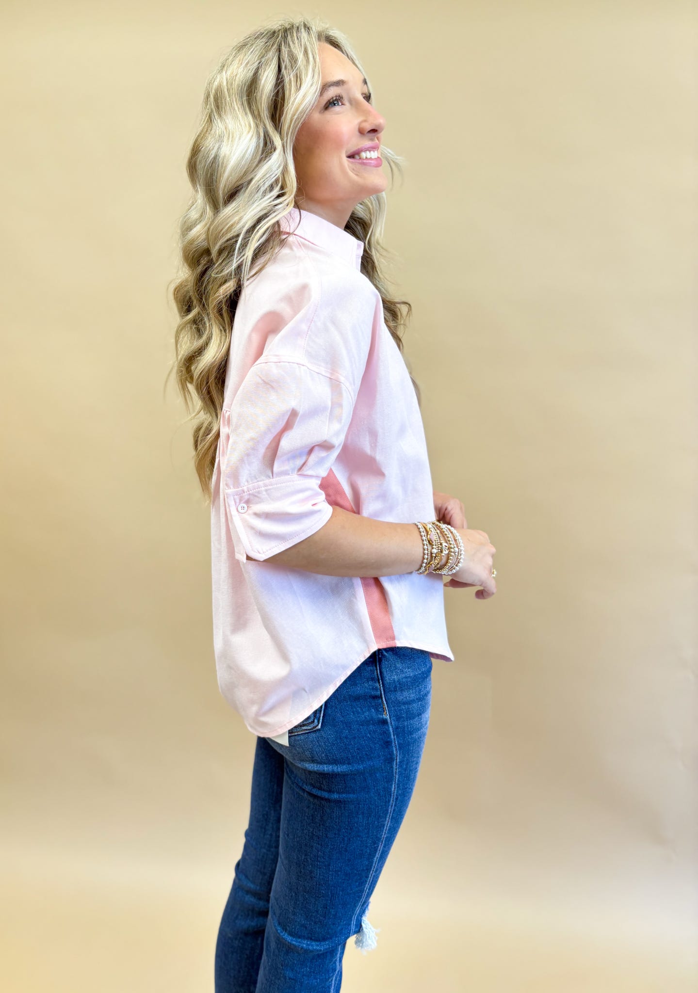 Hampton Stripe Button-Up Top