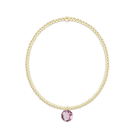Classic Gold 2mm Bracelet- Reflection Small Charm- 02