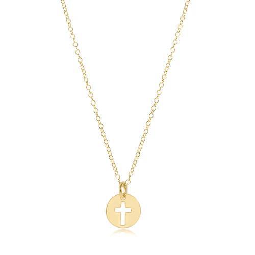 16" Necklace Gold - Blessed Small Gold Disc