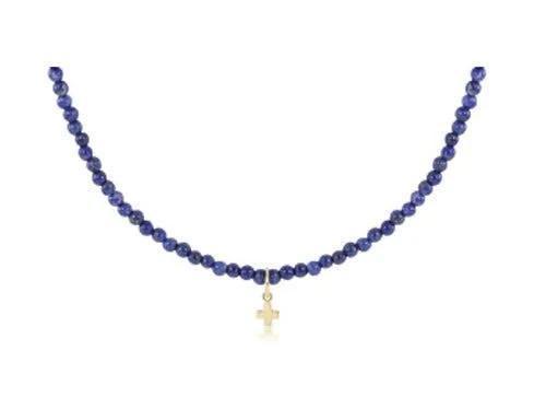 15" 3mm Gemstone Signature Cross Choker