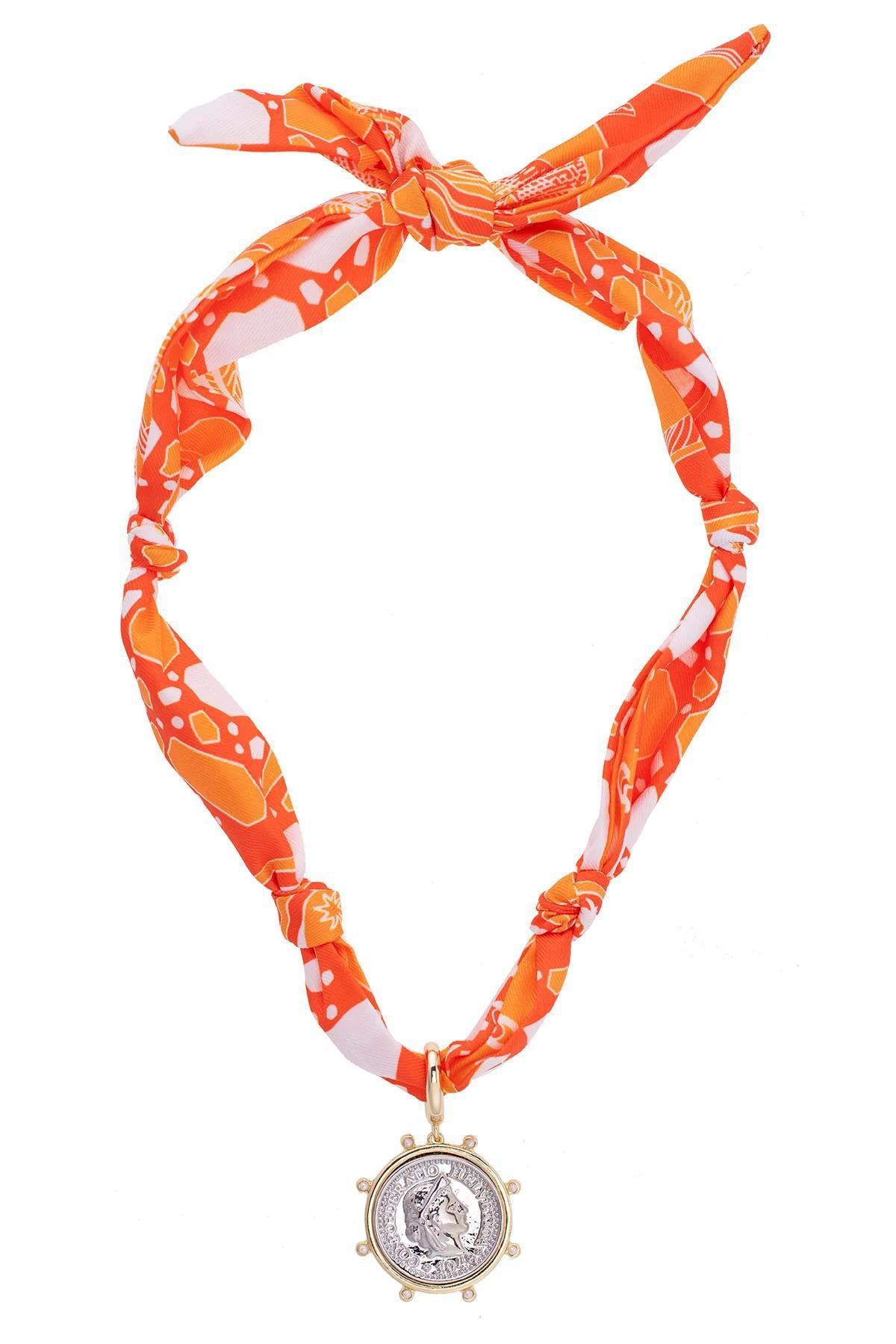 CHARMED By Canvas Scarf Necklaces with Charm