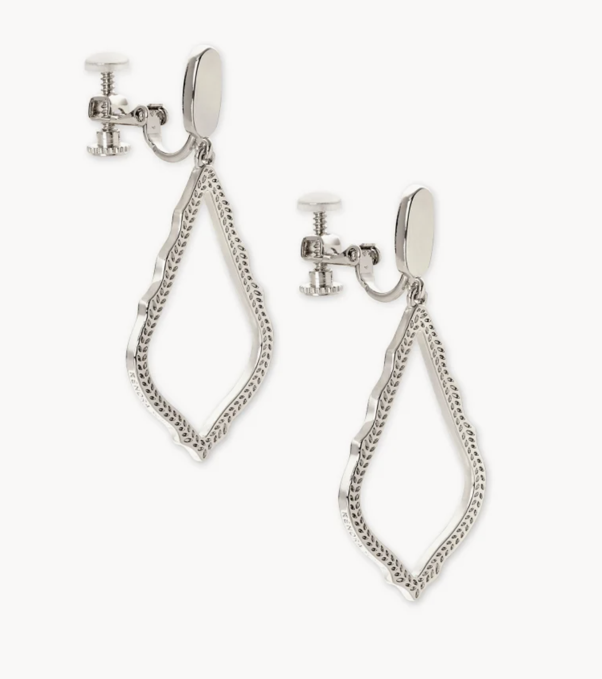 SOPHEE CLIP ON EARRINGS RHODIUM METAL