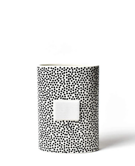 Black Small Dot Mini Oval Vase