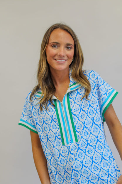 Karizma Blue Patterned Top