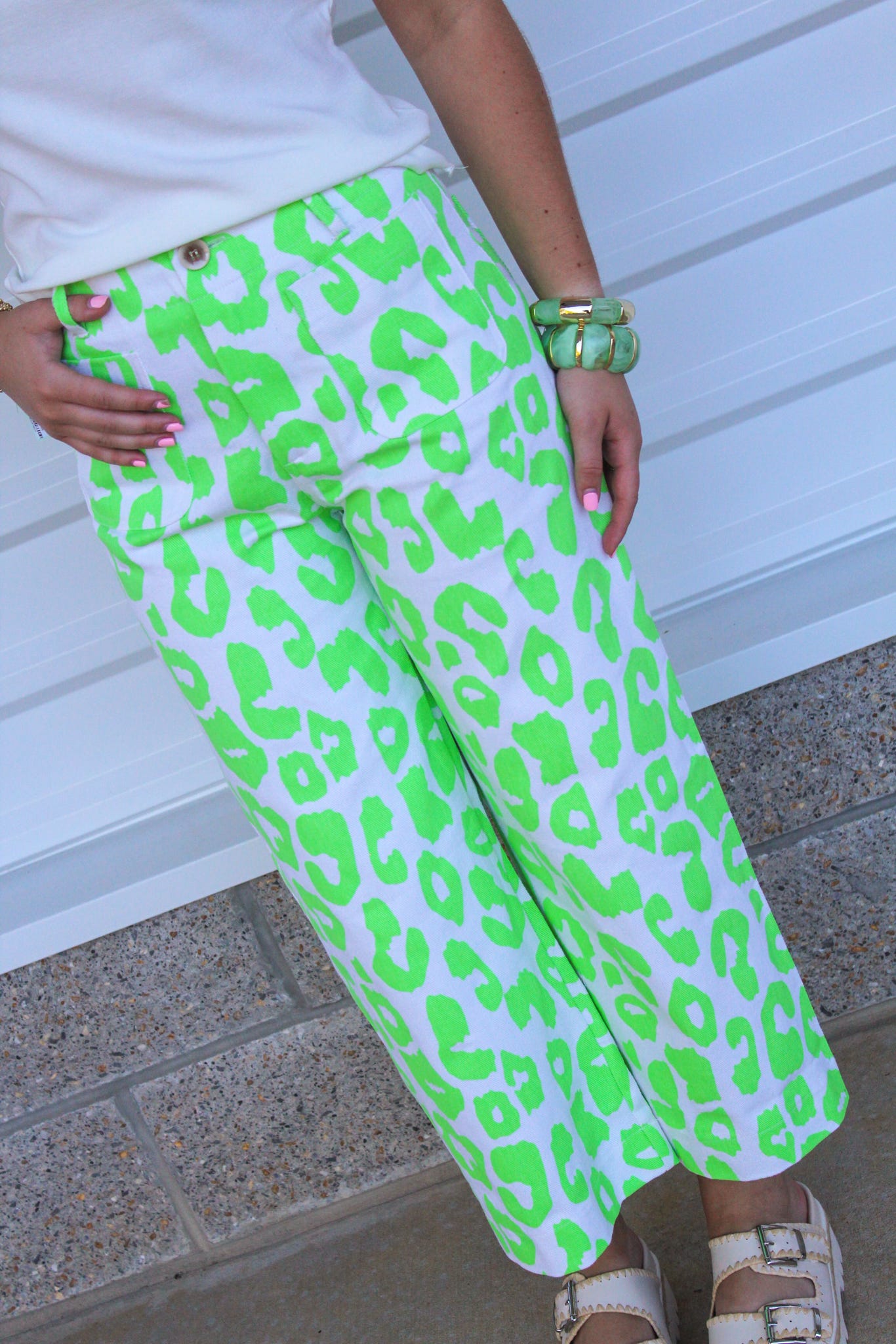 Leopard Pants Colette Cropped Wide-Leg