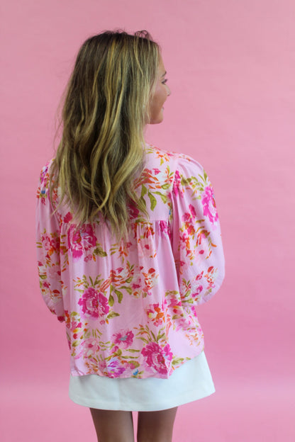 Painted Peonies Top