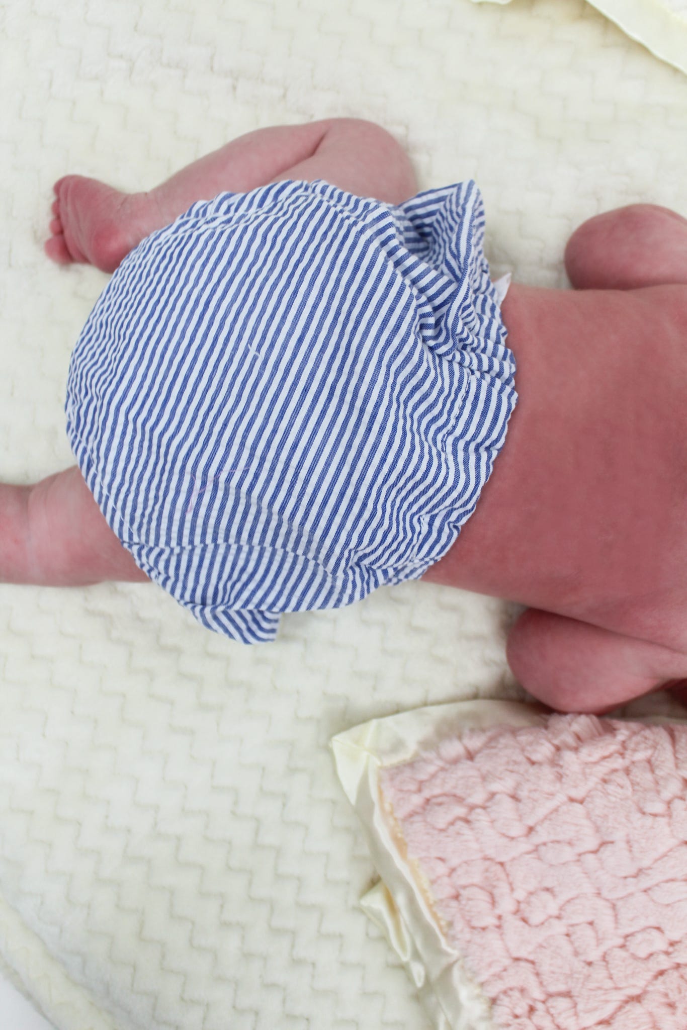 Navy Seersucker Bloomers 0-6M
