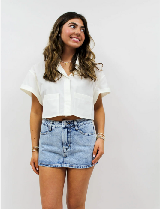Boardwalk Babe Light Denim Skort