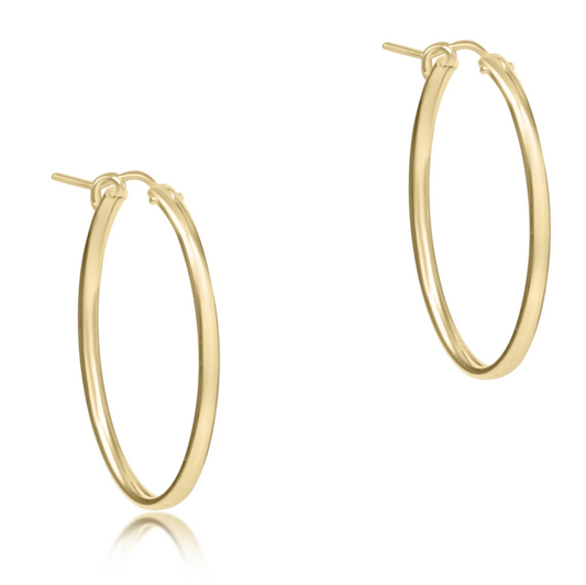 Oval Gold 1'' Hoop - Smooth