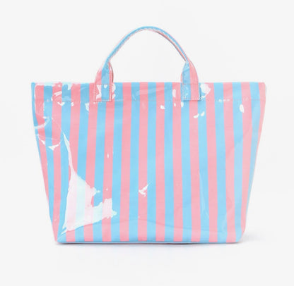Colorblock Striped Tote Bag - Waterproof Beach Bag