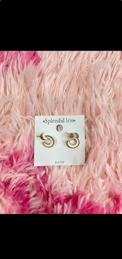 Small Colorful Pave Hoop