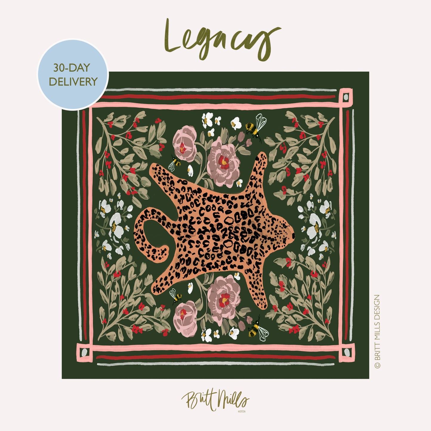 Britt Mills Mahjong Mats (Non-Neoprene): Regal Bloom