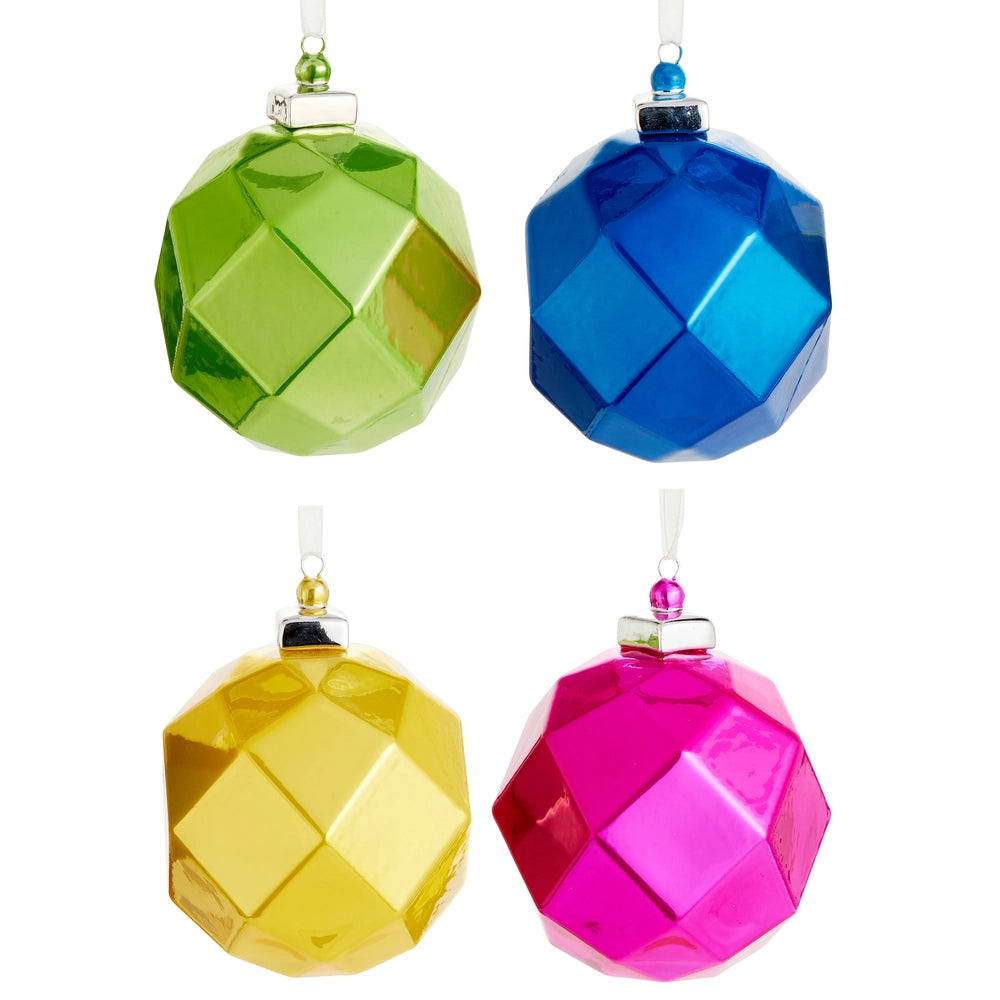 Neon Faceted Ball Ornament