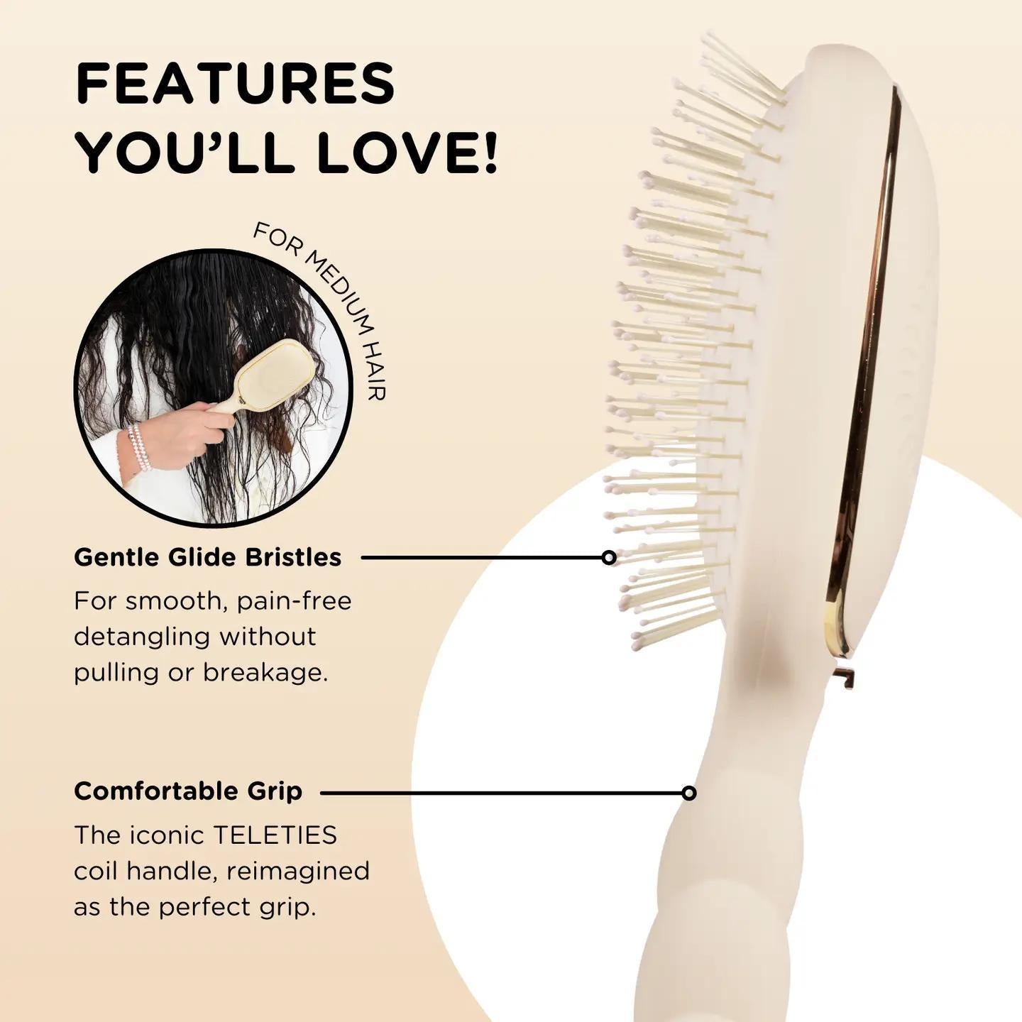 Asst Detangler Hair Brush by Teleties