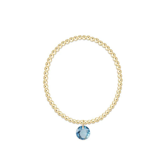 Classic Gold 3mm Bracelet- Reflection Charm- 03