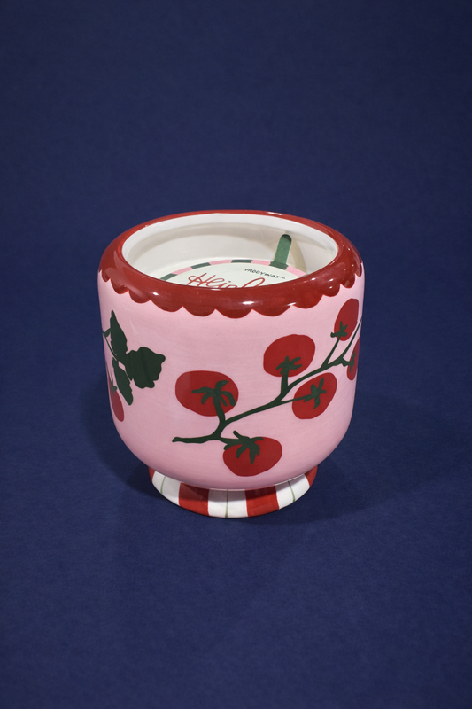 A Depo 8oz Handpainted Tomato Vine Ceramic