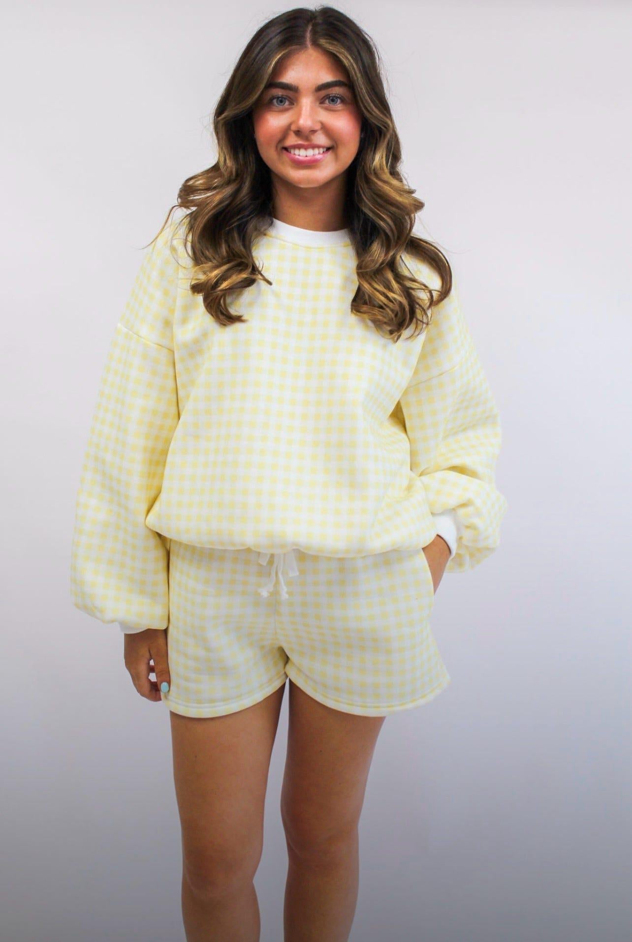 Sweet Talk Gingham Stripe Set - Yellow