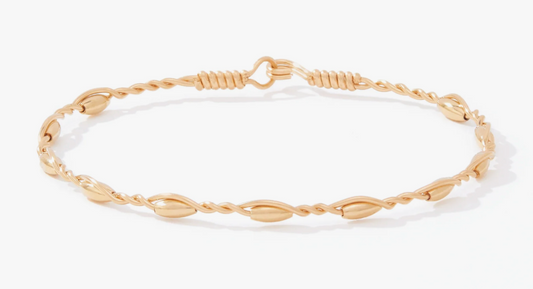 Graceful Bracelet - 14K Gold Artist Wire with Gold Beads