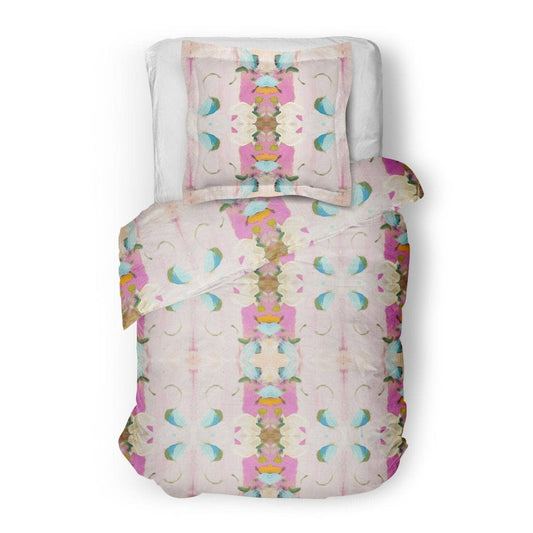 Monet's Garden Pink Dorm Bedding Set, Twin XL: Dorm Set (Twin XL Duvet Cover + Euro Sham)