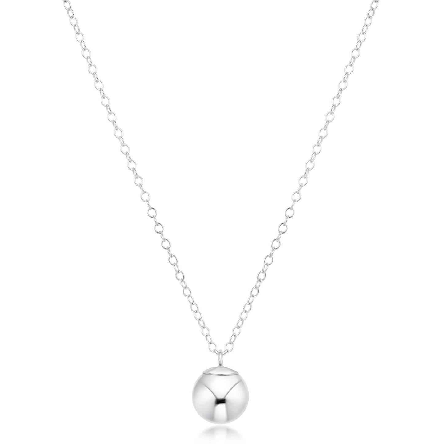 16" Necklace Sterling- Classic Sterling 8mm Charm