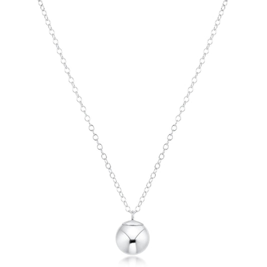 16" Necklace Sterling- Classic Sterling 8mm Charm