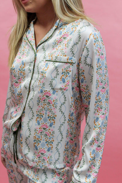 Charlotte Ivy Lane Satin PJ Set - Ivory