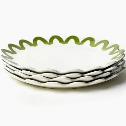 Olive Arabesque Trim Scallop Platter