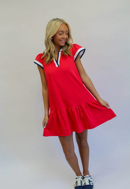 Dress Carissa Red/White