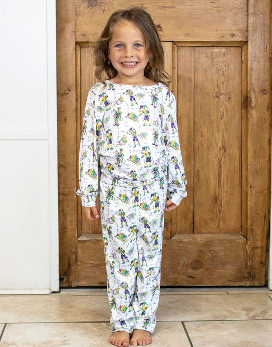 Kids Mardi Jester Long Sleeve Pajamas