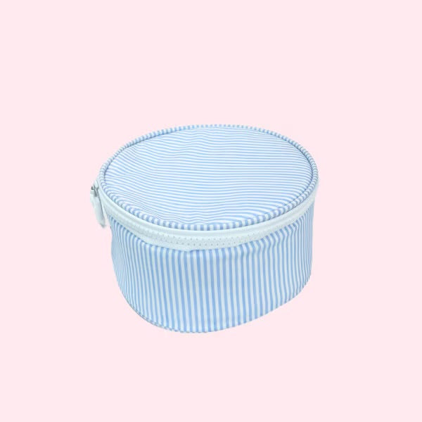 6" Baby Blue Preppy Stripe Button Bag
