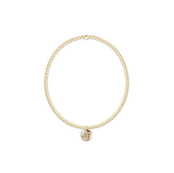 Classic Gold 2mm Bracelet- Reflection Small Charm- 11