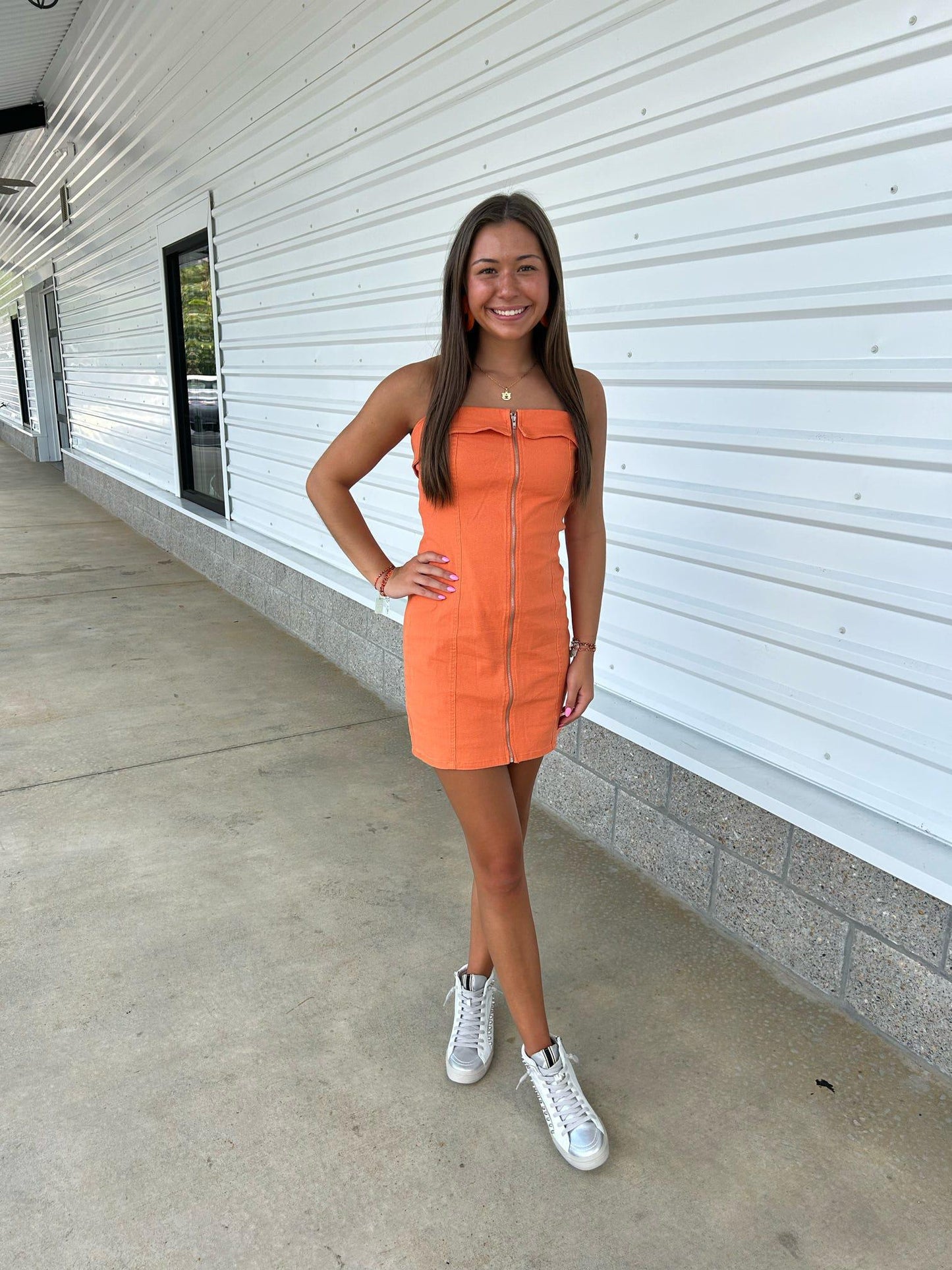 Stretch Twill Fitted Tube Dress
