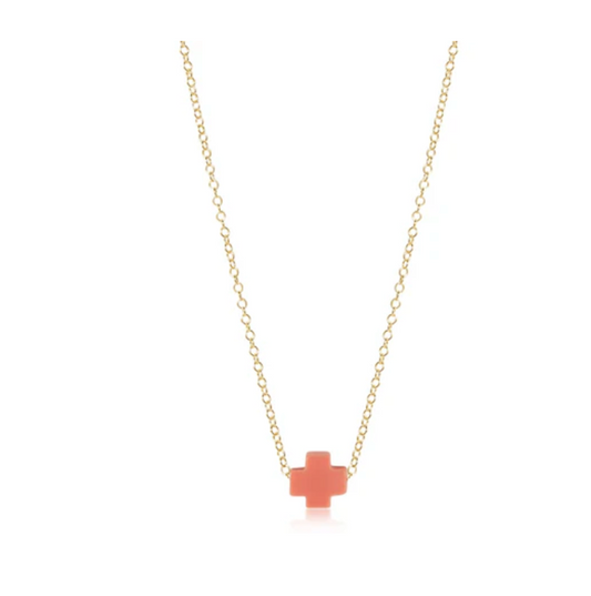 16" Necklace Gold - Signature Cross Coral