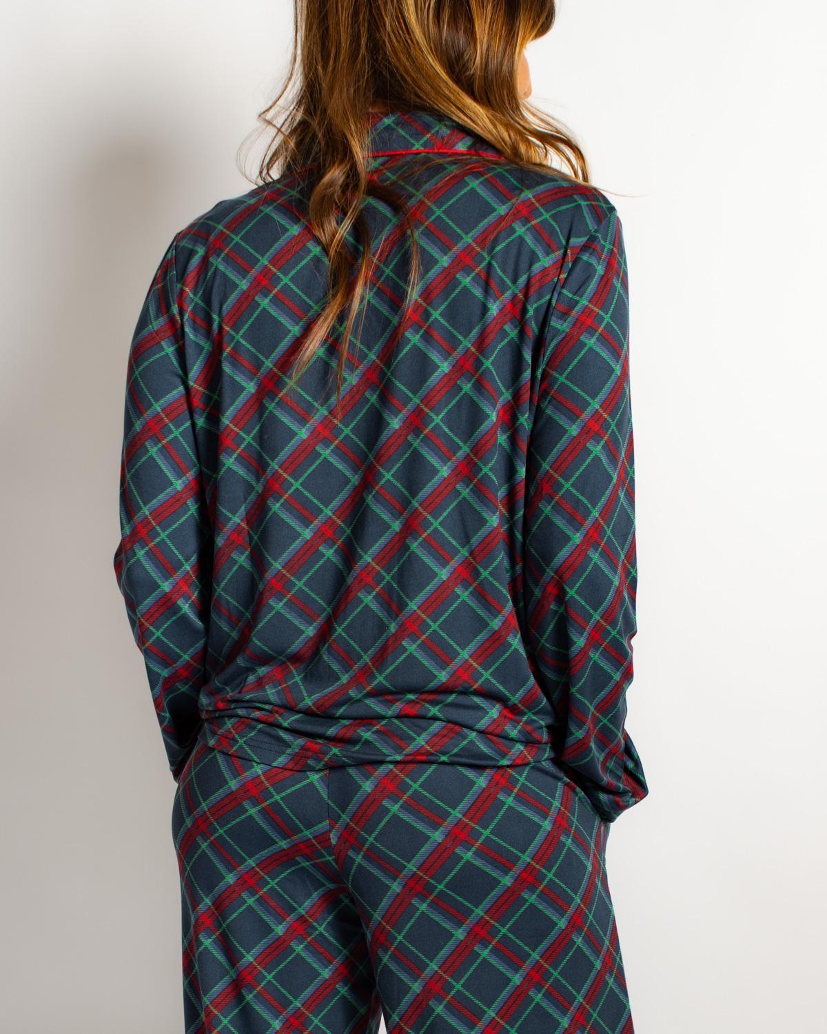 Layton Plaid Long Sleeve Button Up Pajama Sleep Shirt
