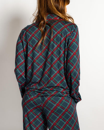 Layton Plaid Long Sleeve Button Up Pajama Sleep Shirt