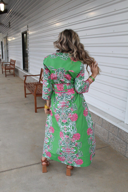 Jade Garden Deb Long Dress and Add on Obi Sash Option