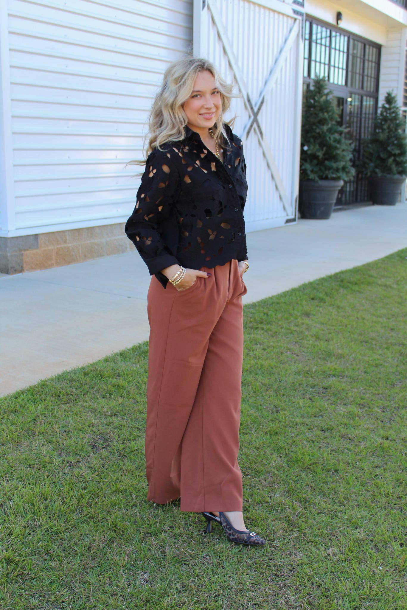 Midday Latte Pleated Pants