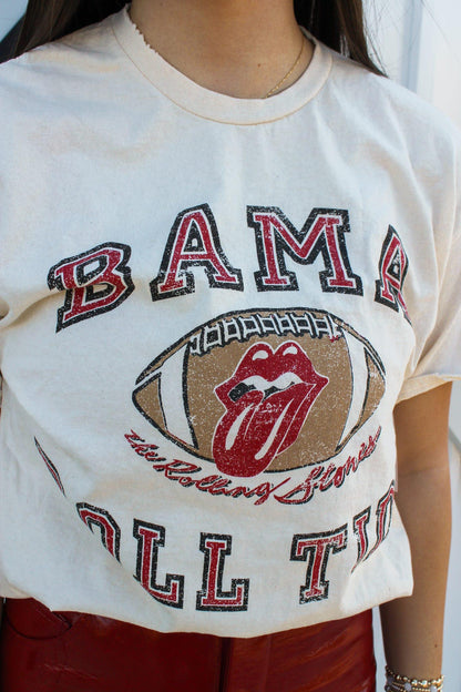 Rolling Stones Bama Football Lick Thrifted Tee