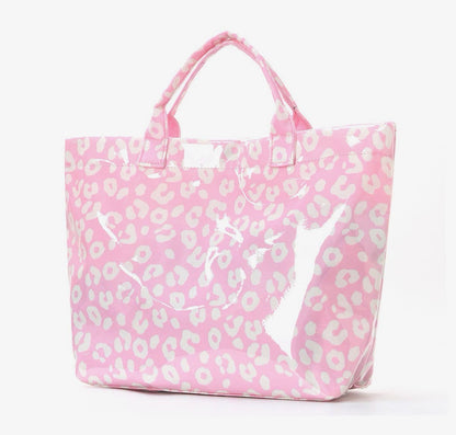 Colorblock Striped Tote Bag - Waterproof Beach Bag
