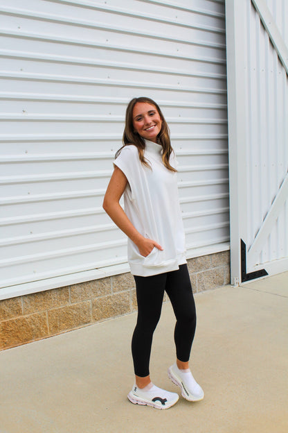 Cloud Nine Mock Neck Top - White