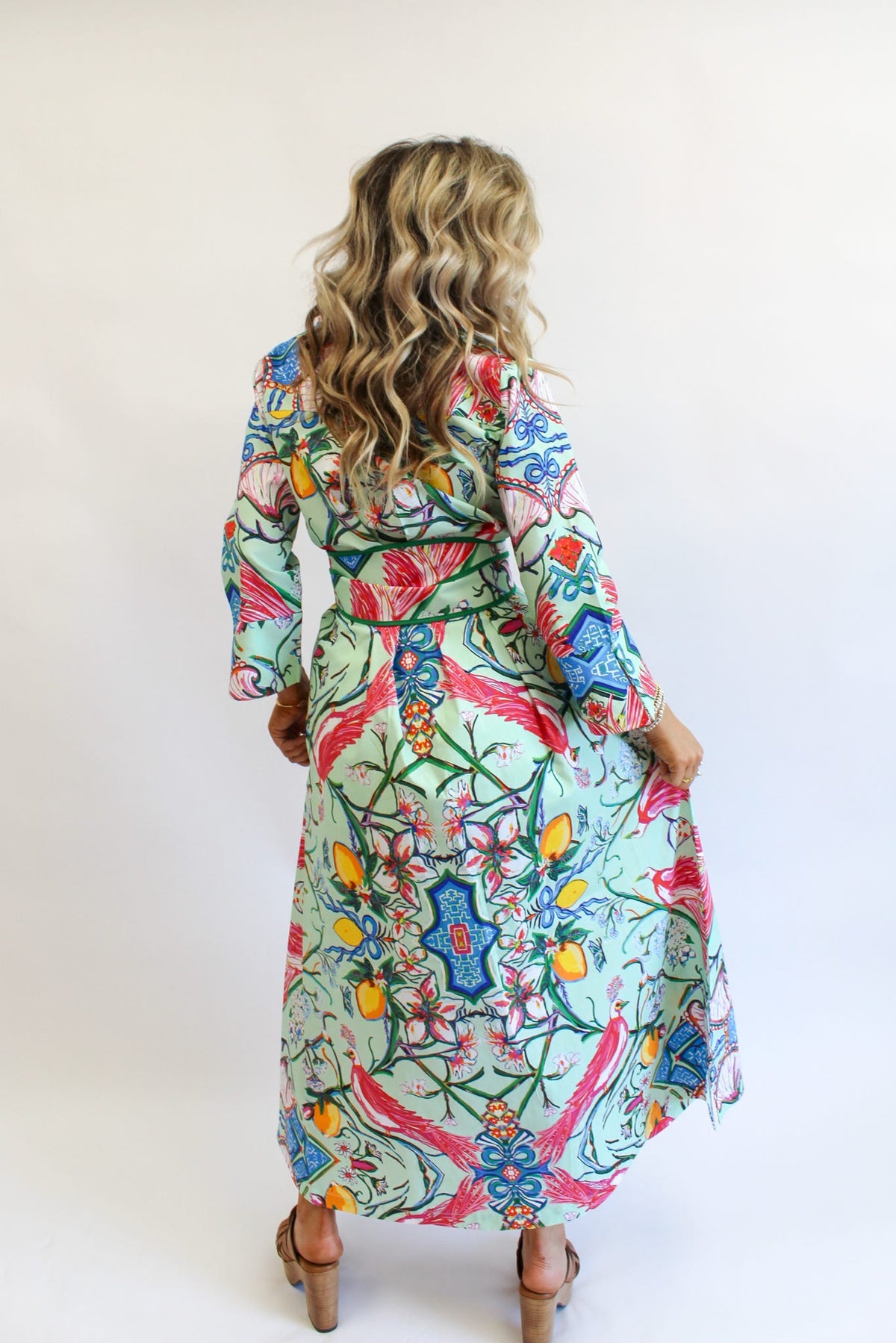 Mint Chinois Shirt Dress Long