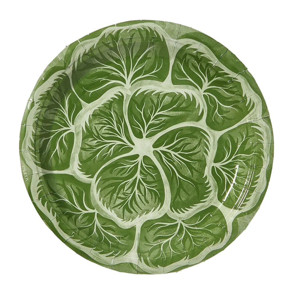Garden Cabbage Salad and Dessert Plates - Pack of 8 - Bunny Green