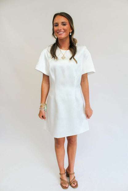 Sweet Moments Satin Puff Sleeve Mini Dress