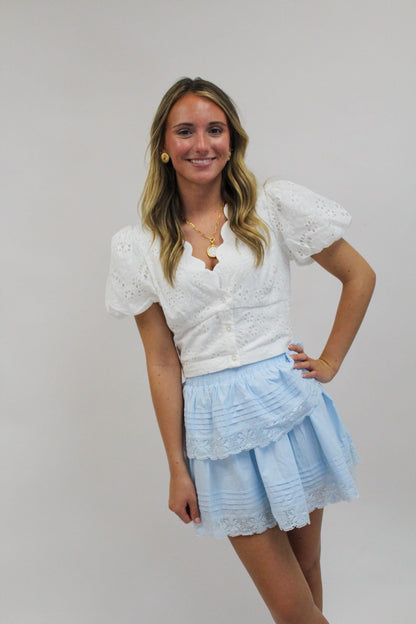 Hidden Secret Baby Blue Mini Skirt