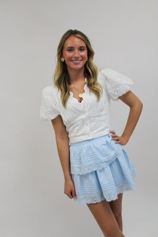 Hidden Secret Baby Blue Mini Skirt