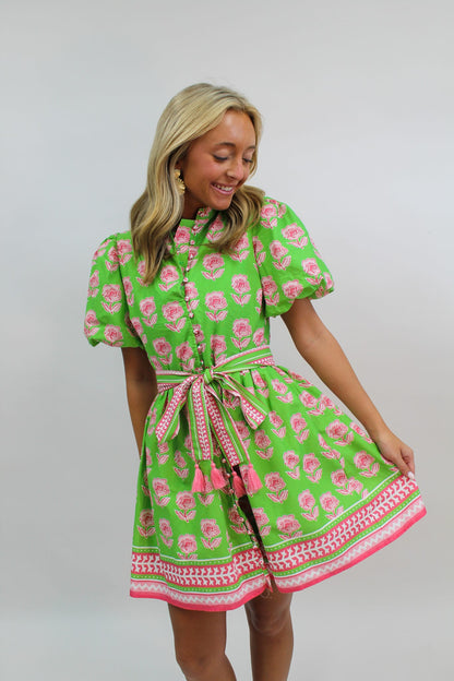 Pink Poppies Mini Dress